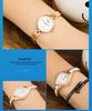 Korean Style Rhinestone Ceramic Women's Waterproof Quartz Watch with Steel Band & Fashion Bracelet