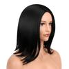 Women Black Short Straight Wig Straight Knotless Light-weighted Wig for Girls Daily Use Hair Styling
