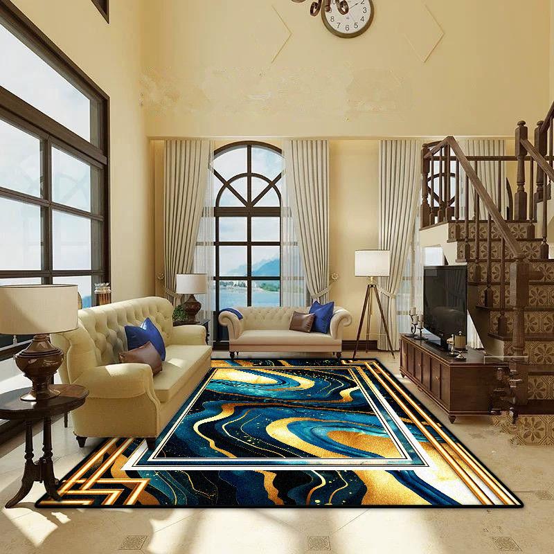 

Luxury Marble Living Room Decoration Carpet European Style Home Bedroom Study Large Area Rugs Balcony Sofa Table Non-slip Mat 60*90cm