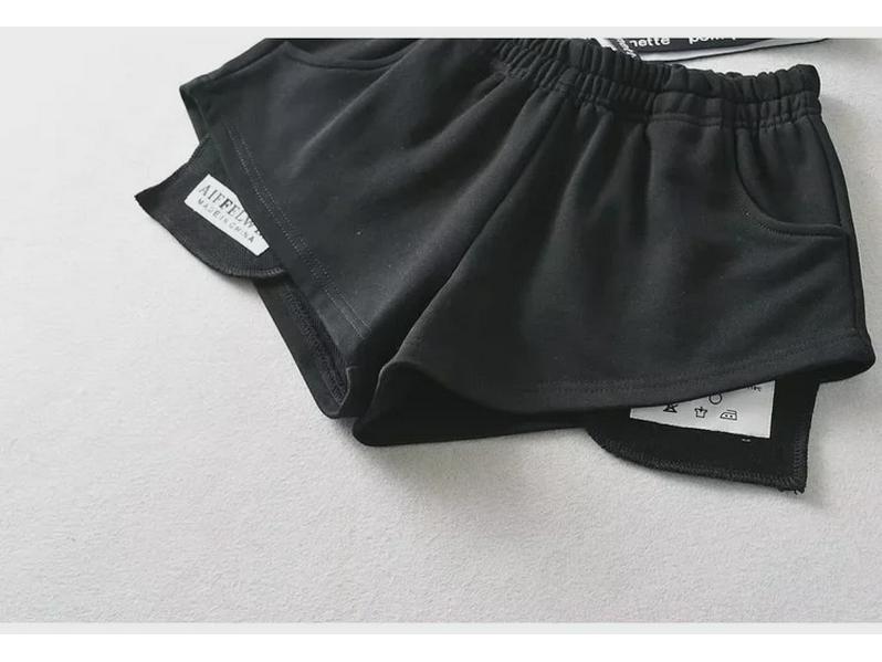 Damshorts med hög midja, elastisk midja, lös passform, sommar - Hot Girl-stil