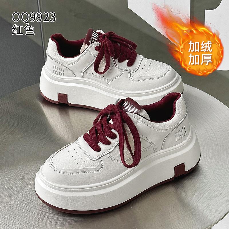 Thick-soled autumn and winter new ins trendy suction film sole leather velvet casual board shoes