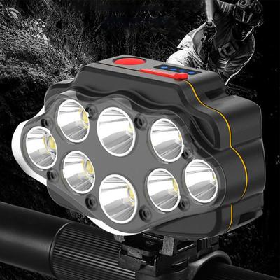 Fahrradscheinwerfer, 360 Grad verstellbar, LED-Anzeige, wiederaufladbar über USB, superhell, leicht, Nachtfahrten, Rennrad, Mountainbike-Frontlampe
