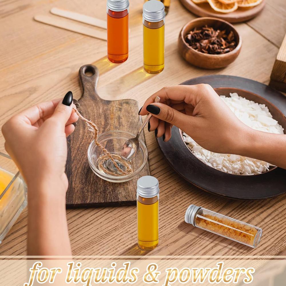 Tiny Jars with Aluminum Screw Lids 15ml Small Glass Bottles Clear Mini Vials Metal Caps Top Sample Message Bottle Jewelry Beads
