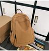 Schoolbag New Korean Version Solid Color Backpack Versatile Large Capacity Schoolbag Female College Student Leisure Travel Outdoor Backpack Men and 
