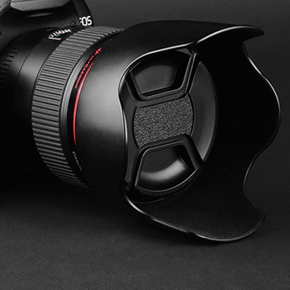 Set of 3 58mm Lens Caps with Lens Protector Caps Anti-Slip Hooks, One-Touch (58mm)