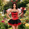 Women's 3-Piece Cami Set Christmas Costume Outfit for Holiday Party and Cosplay