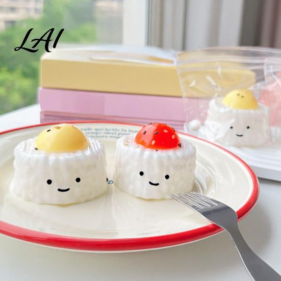 Simulated Rice Ball Toy Yolk Squeeze Toy Smiling Cartoon Dumpling Sensory Stress Relief Slow Rebound Fake Food