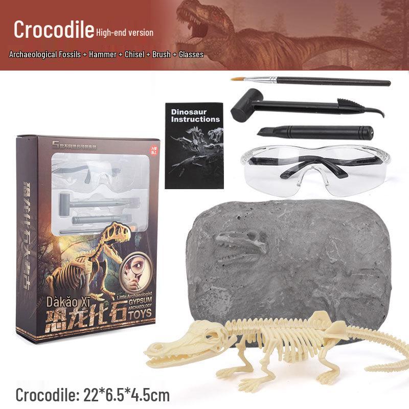 DIY Dinosaur Fossil Excavation Toy: Tyrannosaurus & Triceratops Skeleton Models for Kids
