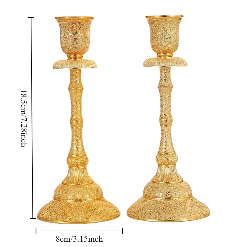 Retro Candlestick European Classical Relief Sculpture Luxury Candle Holder Home Decor Wedding Dinning Table Banquet Ornaments
