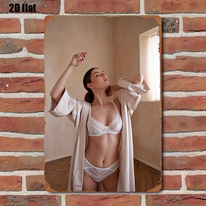 

Iron Art Underwear Robe D Wall Plaque Vintage x Inch Sign for Home Kitchen Bar Decor 20x30cm