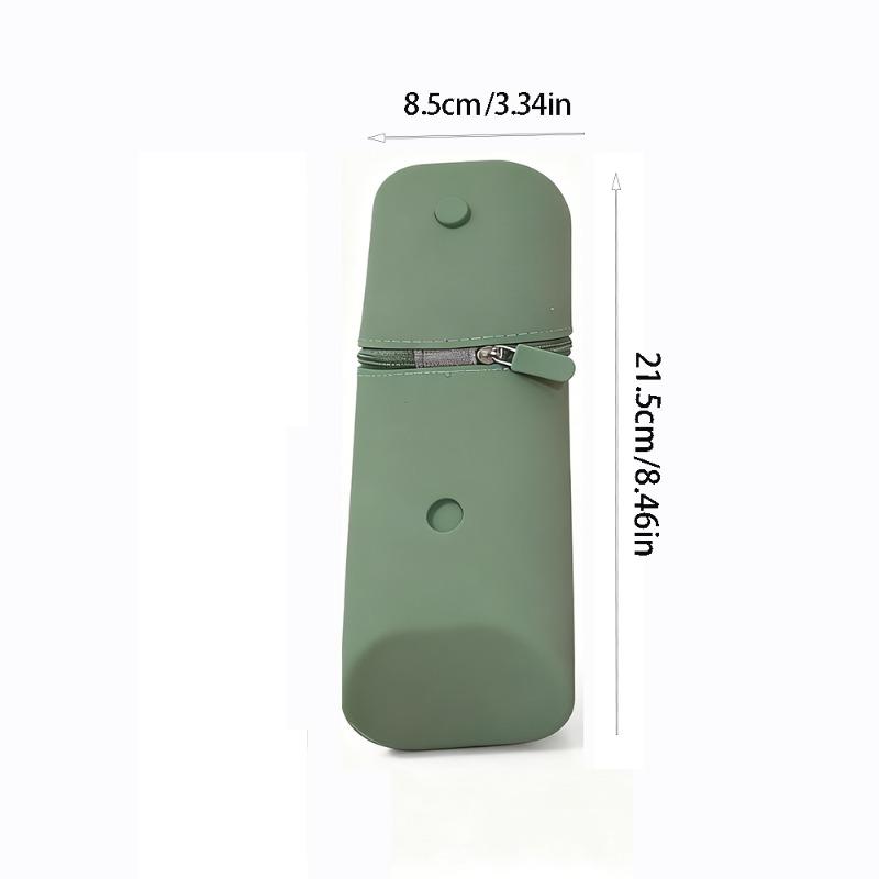 Expandable Silicone Pencil Case with 1pc Pen - Large Capacity Foldable Pen Box & Portable Desk Organizer Desk Accessories