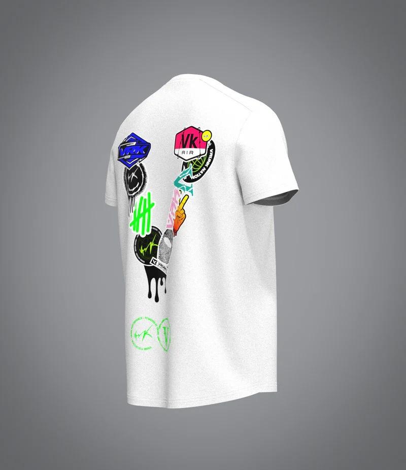 2026 Summer New Black Pink Swirl Liquid Marble VRK Performance Jersey T-shirt Suitable for Daily and Training Wear
