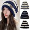 Stripe Winter Hats Keep Warm Bonnet Cap Casual Knitted Hat  for Men Women