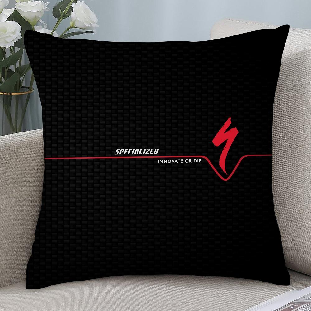 S-SpecializedS Mountain Bike Pillow Case Short Plush Pillow Covers Sofa Decorative Gift Home Double-sided Printing Cushion Cover