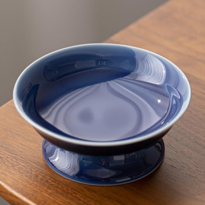 Chinesische Keramik Obstteller Retro Hochfuß Dessert Snacks Teller Dim Sum Tabletts Porzellan Geschirr Küchenzubehör Teegeschirr