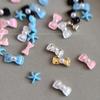 5 Stück 3D Schleifen Krawatte Nagelkunst Charms, Luxus 3D Legierung Schleifen Strasssteine, Nageldekoration Zubehör