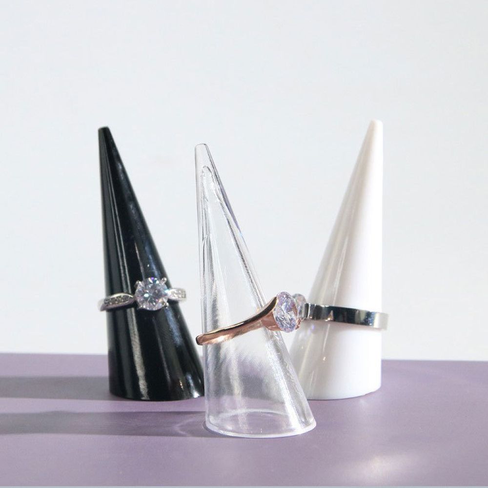 

Acrylic Finger Rings Cone Jewelry Packaging Rings Displays Jewelry Show Case Korean Jewelry Rack