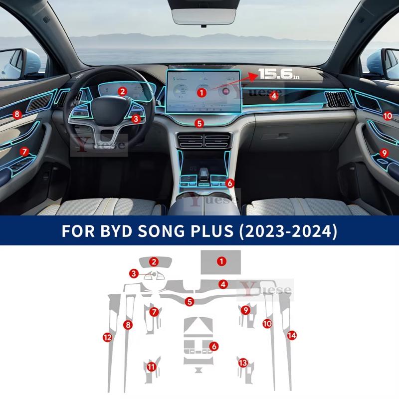 Für BYD Seal U Sealion 6 Song Plus DMI EV -2024 Auto Center Console Navigationsbildschirm Instrument TPU Schutzfolie Innenraum