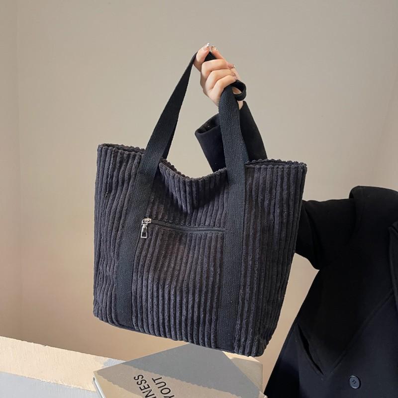 All-matching Women's Large-capacity Tote Bag Simple Artistic Corduroy Shoulder College Students 'commuting Handbag