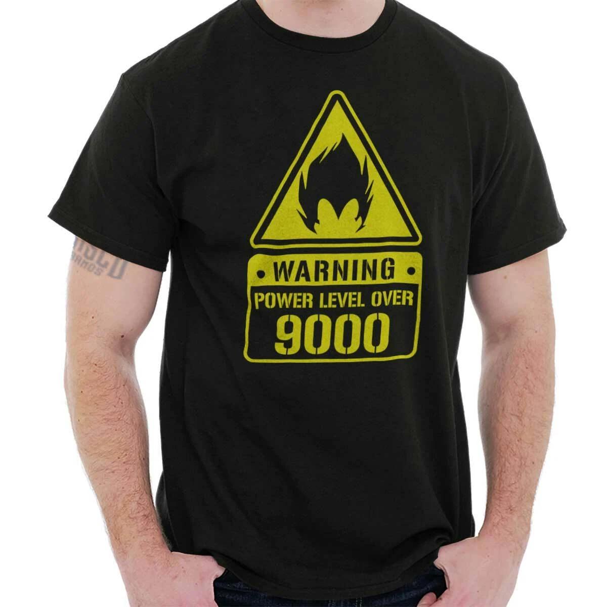 Warning Power Level Over 9000 Anime Manga Womens or Mens Crewneck T Shirt Tee XXXXL