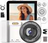 QZT Digital Camera 4K Digital Camera 64MP Recording Function Large Screen Autofocus 18x Digital Zoom OTG Compatible Smartphone Connectivity Loop