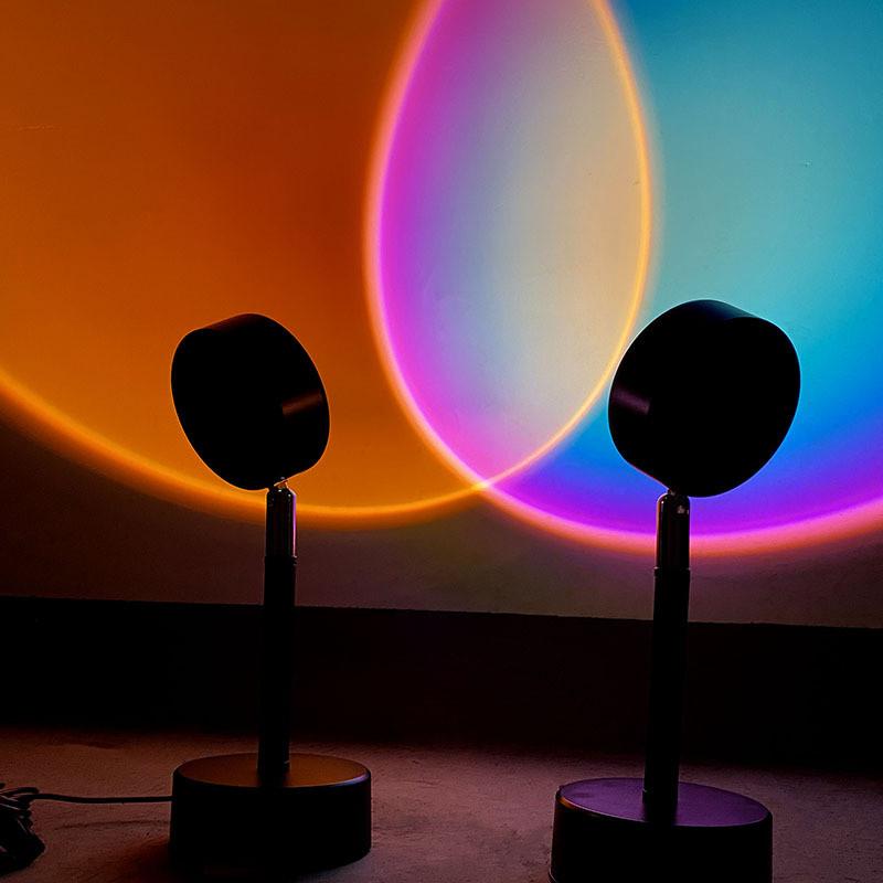 Rotation Degree 180 Projection Lamp Light Visual Mood Rainbow Sun Light Sunset