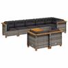 VidaXL Salon de jardin 9 pcs avec coussins gris résine tressée 3261894