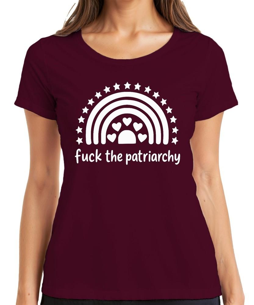 Fuck Patriarchy Feminism Rainbow Hearts Stars Protest Courage Unisexs TShirt