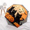 1pc Halloween Night Black Cats Automatic Folding Umbrella - 3 Folding Design, Vivid Cartoon Pattern, Suitable for Outdoor Activities, A Gift for