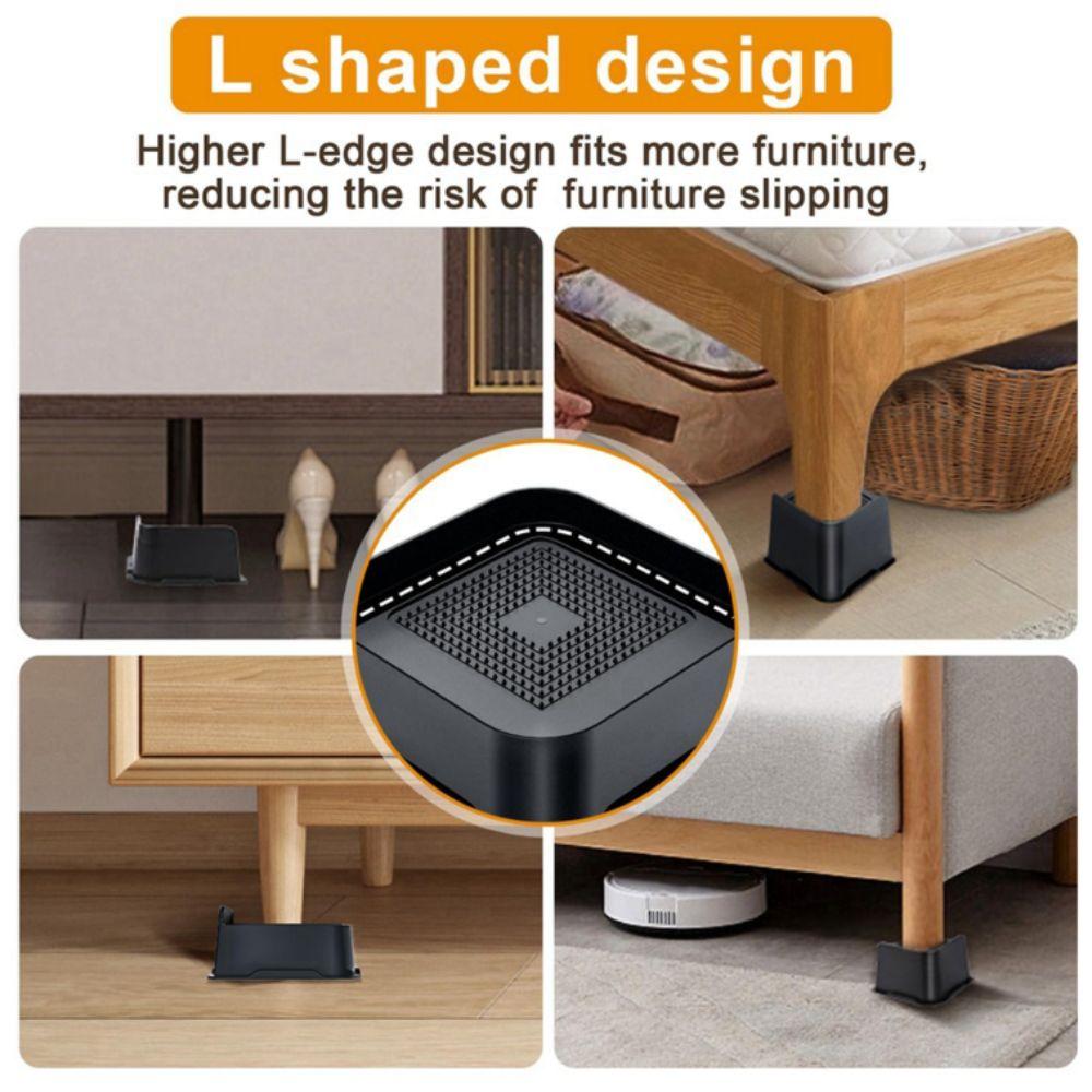 4 Inch Height Furniture Risers 4pcs Set Bed Frame Lift Adjustable Furniture Frame  Bed Frame