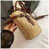 Summer hand-held woven pattern bag women's new fashion vegetable basket bag large capacity simple messenger bag