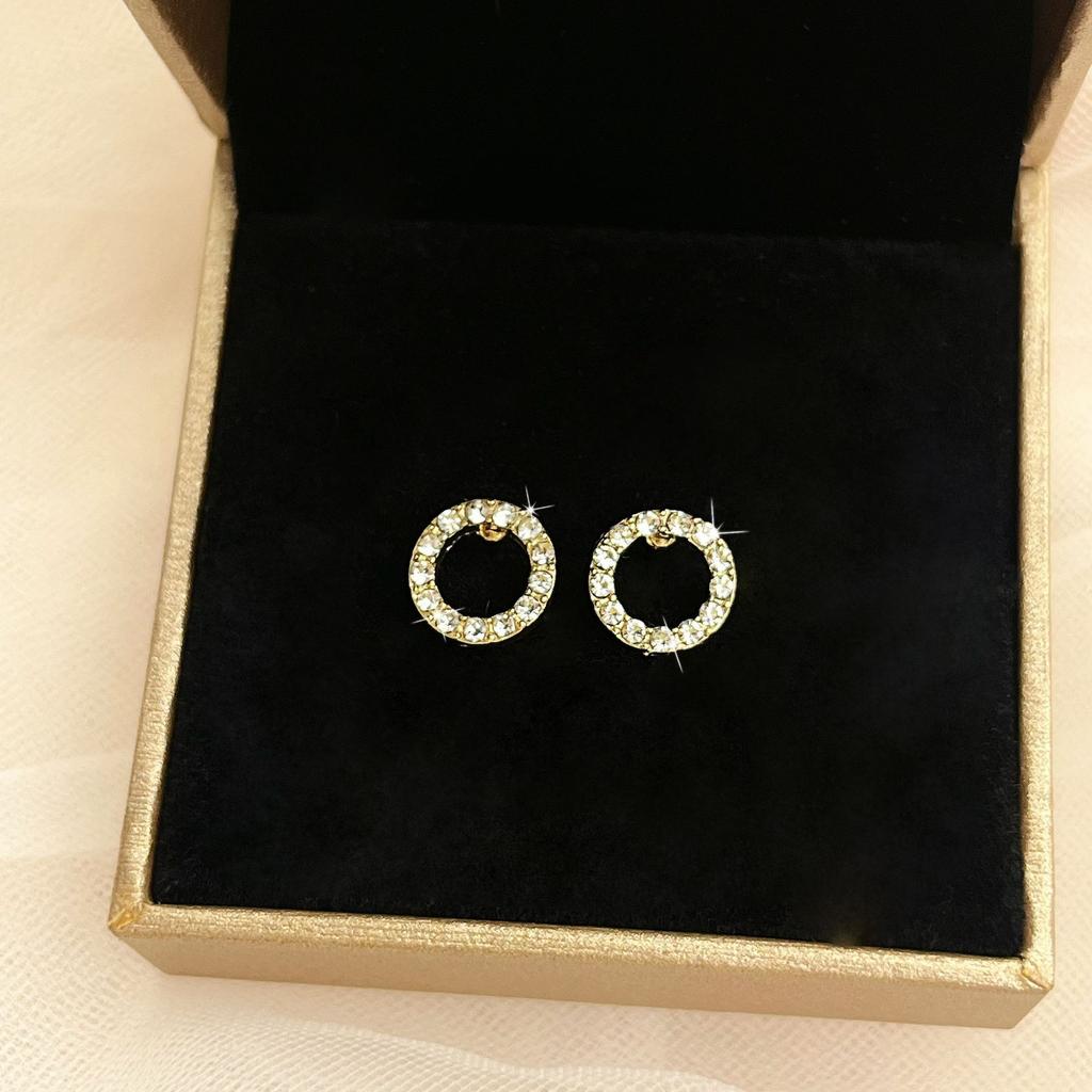 Simple, exquisite, small, circle earrings, niche fashion and versatile design, female stud earrings.