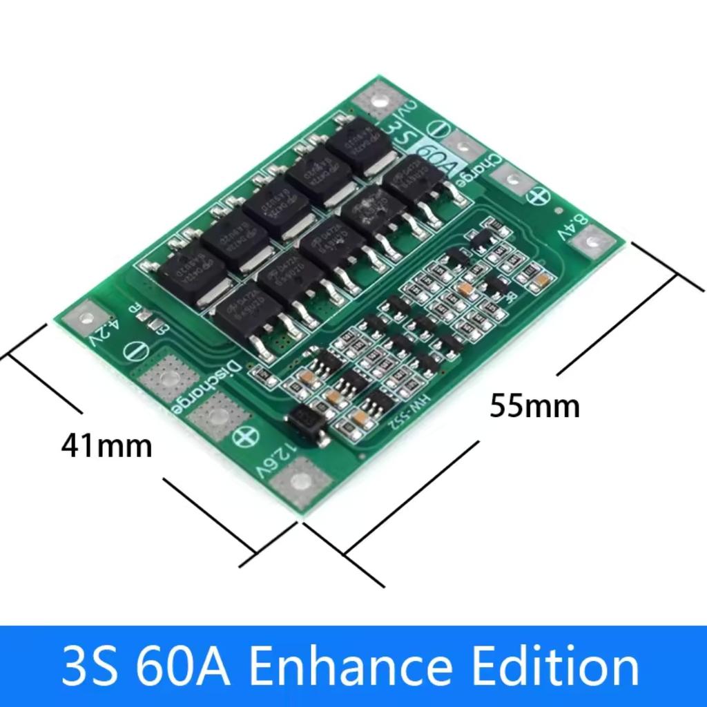3S 4S 40A 60A Li-Ionen Lithium-Batterie Lade-Schutzplatine 18650 BMS für Bohrmotor 11,1V 12,6V 14,8V Verbessertes Gleichgewicht
