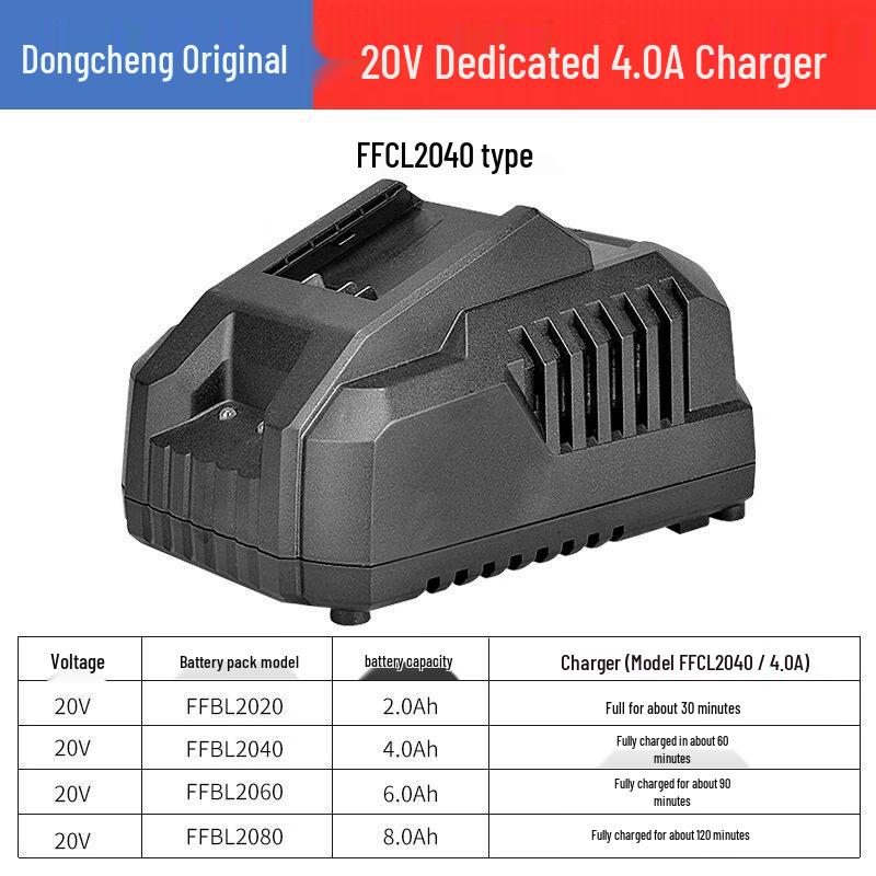 Зарядное устройство для аккумулятора электроинструмента Dongcheng 18V/20V, штепсель CN (адаптер в комплекте)