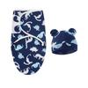 4 Set Baby Swaddles Wrap Blanket with Bonnet Hat Sleeping Bag Anti Kick Blanket Swaddles for Toddler 0-12 Months