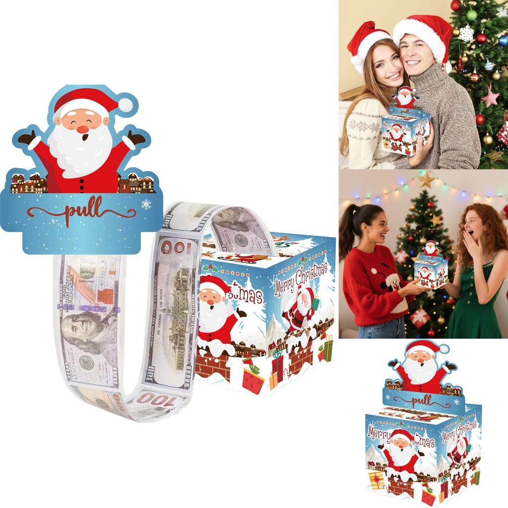 Christmas Santa Gift Box With Blue Gradient Paper For Holiday Party Decor And Giving