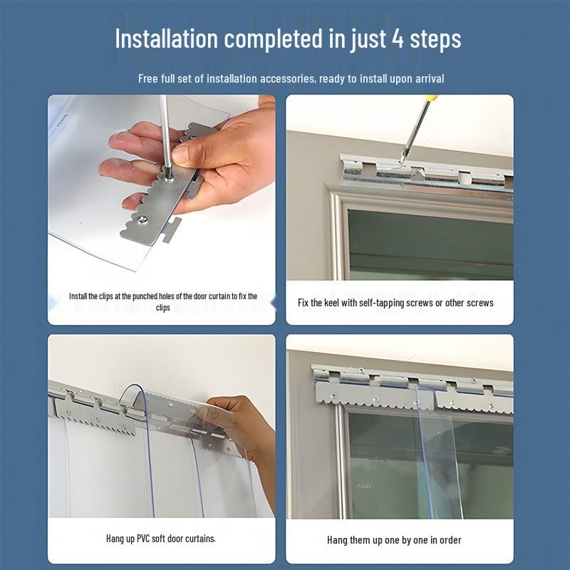 High-End Transparent PVC Mosquito-Proof Door Curtain Partition
