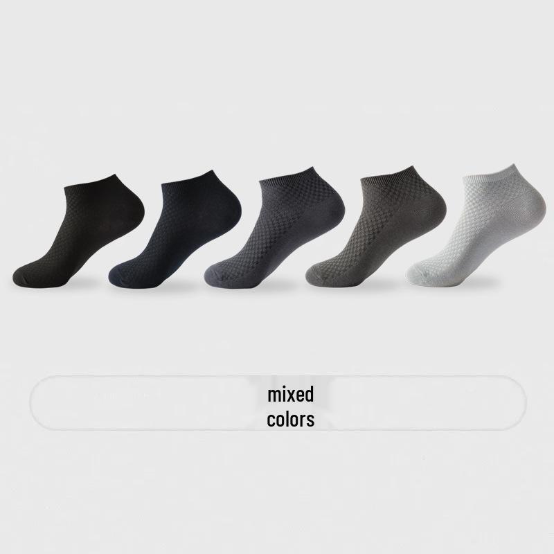 Men's Bamboo Fiber Mid-Calf Socks - Breathable, Casual, All-Season Business Style