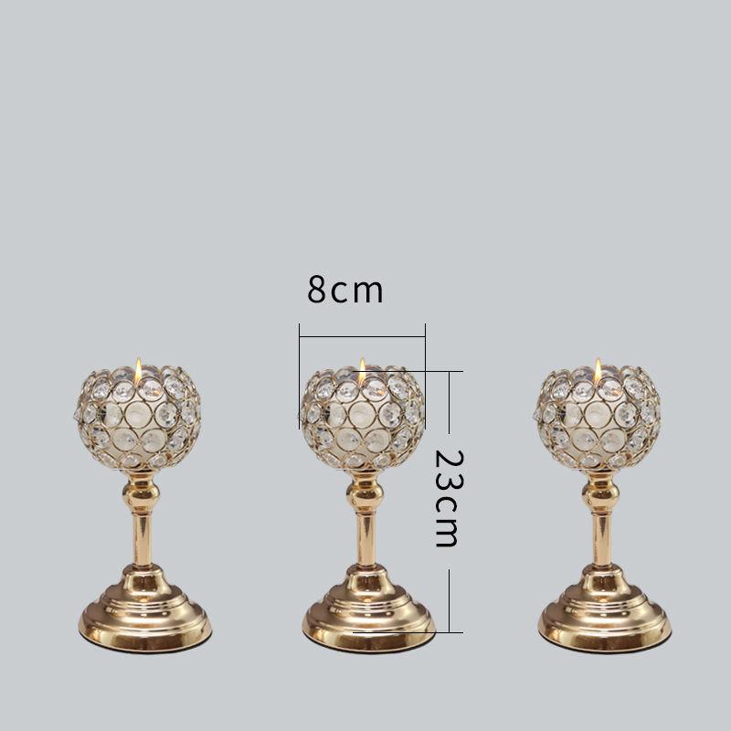 Nordic Candlestick Ornaments, Golden Light Luxury Crystal Home Living Room Table Decoration, Romantic Feather Candlestick New Product