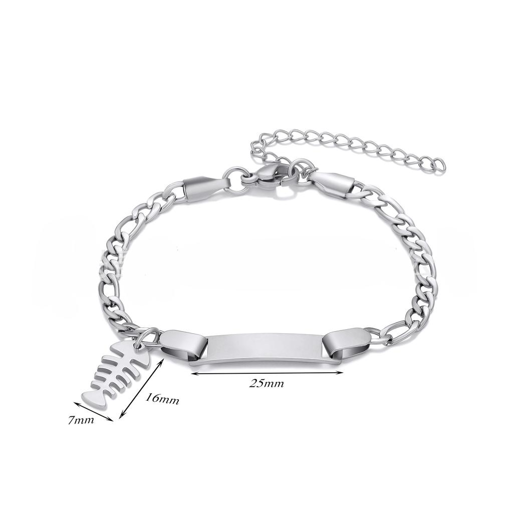Custom Name Couple Bangle For Women Laser Engraved Letter Words Stainless Steel Figar Link Chain Personalized Bangle