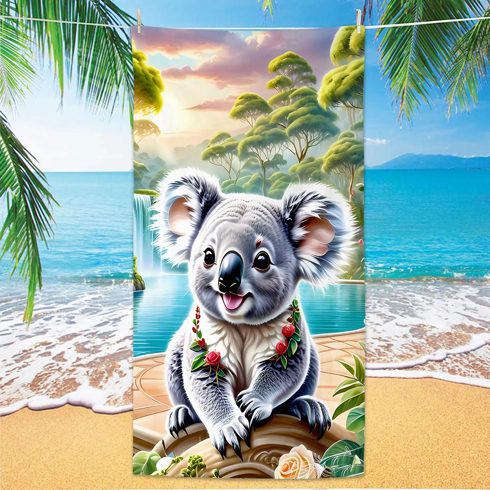 Maus Eule Tier Strandtuch Digitaldruck Dünn Schnelltrocknend Anti-Sand Mikrofaser Leicht für Schwimmen Yoga Reisen Fitnessstudio Geschenk
