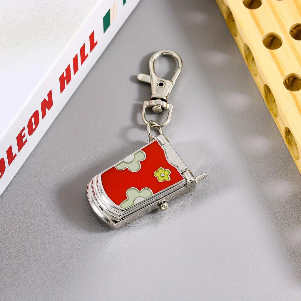 Flip Phone Keychain Watch Hanging Watch Fashion Trend Retro Cute Keychain Pendant Creative Gift