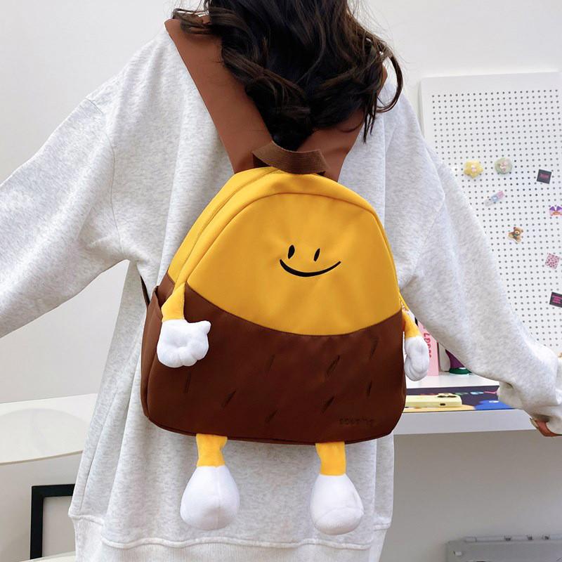 Face Potato Smiley Pattern Children Cartoon Backpack Elementary School Students