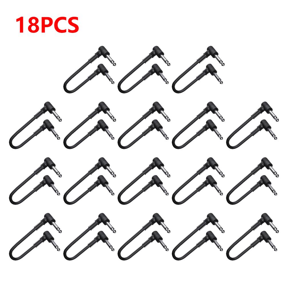 20-4PCS 15cm 6.35mm Lightweight Guitar Electric Effect Pedal Cable Amplifier Patch Cord Guitar Bass Guitar Music Accessories