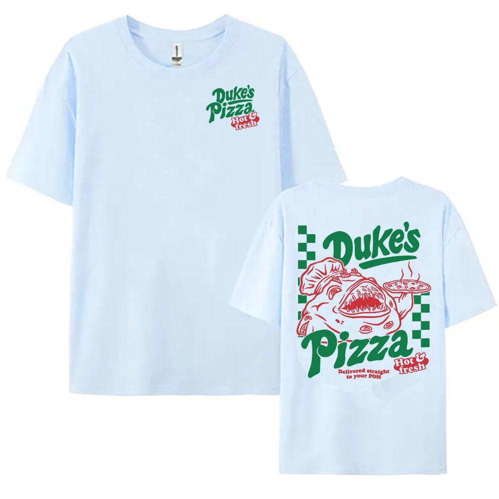 OSRS Duke's Pizza Tees Game Old School RuneScape Graphic T-shirt Cotton Crew Neck Fashion Tshirts Print Merch Casual Clothing