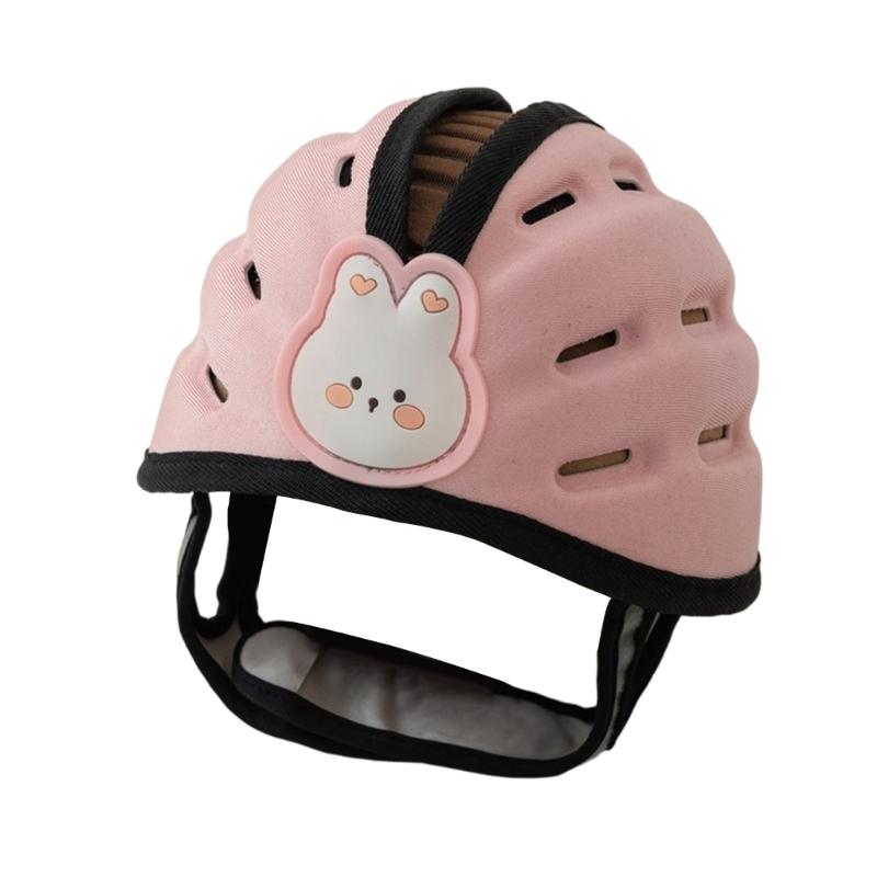 Infant Head Protections Hat Breathable Adjustable Safety Helmets Toddler Anti Collisions Hat for Active Baby Over 1 Year розовый