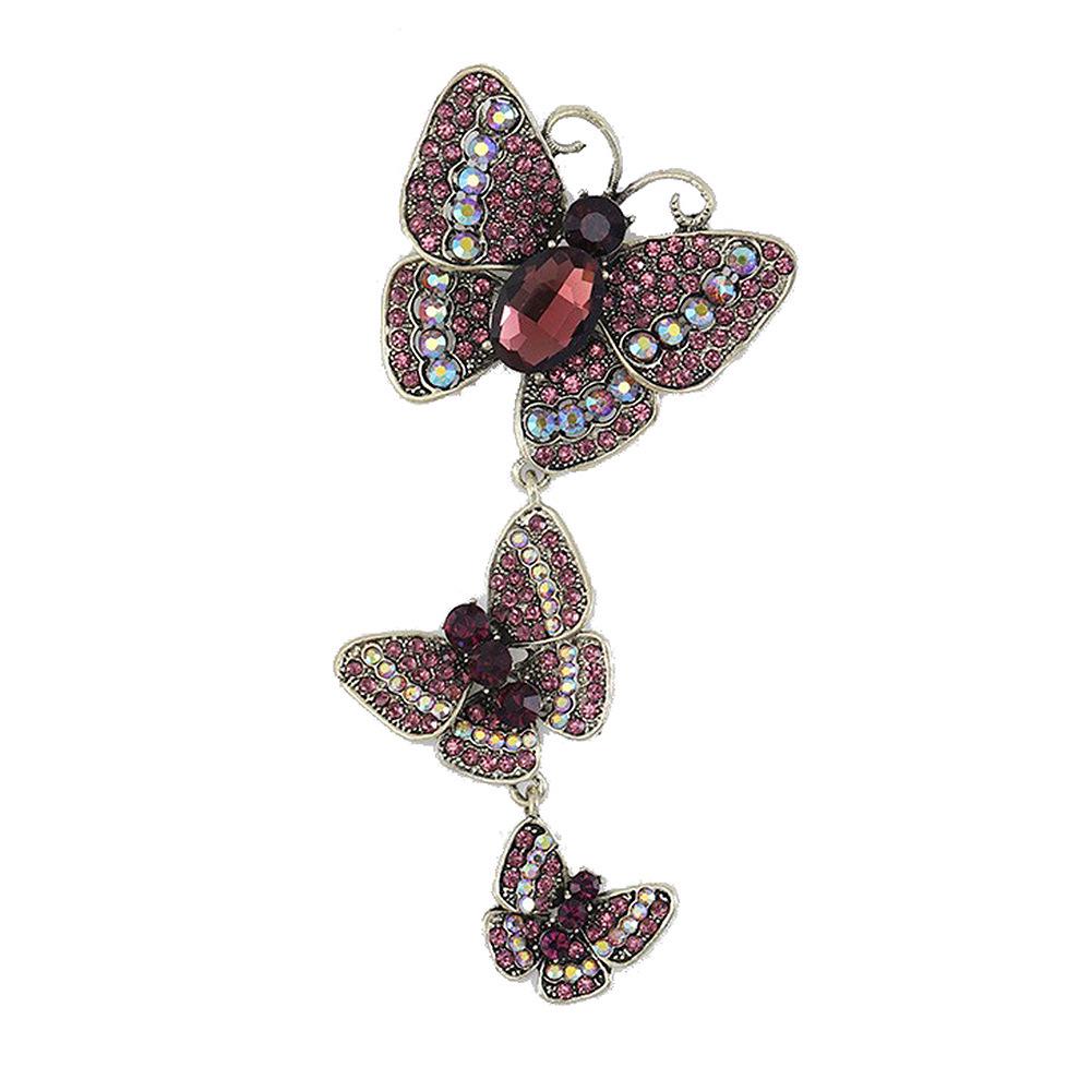 

Винтажная брошь-бабочка со стразами – Элегантная булавка в виде насекомого с бриллиантовой деталью