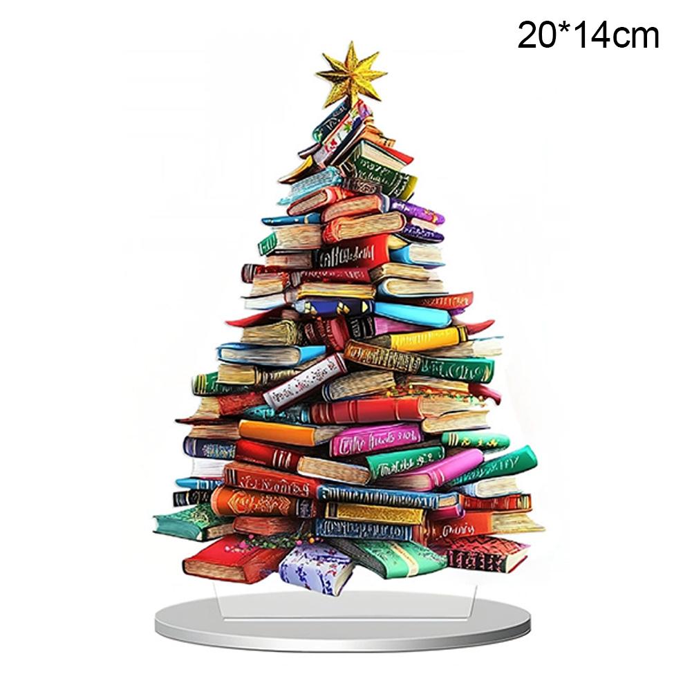 Novelty Book Christmas Tree Home Festival Inspirational Table Decoration High Quality Acrylic Gift Suitable For Parent Friend
