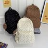 Schoolbag Corduroy Bow Middle School High School Student School Bag Women's Large Capacity Versatile Backpack Girl Cute Travel Backpack