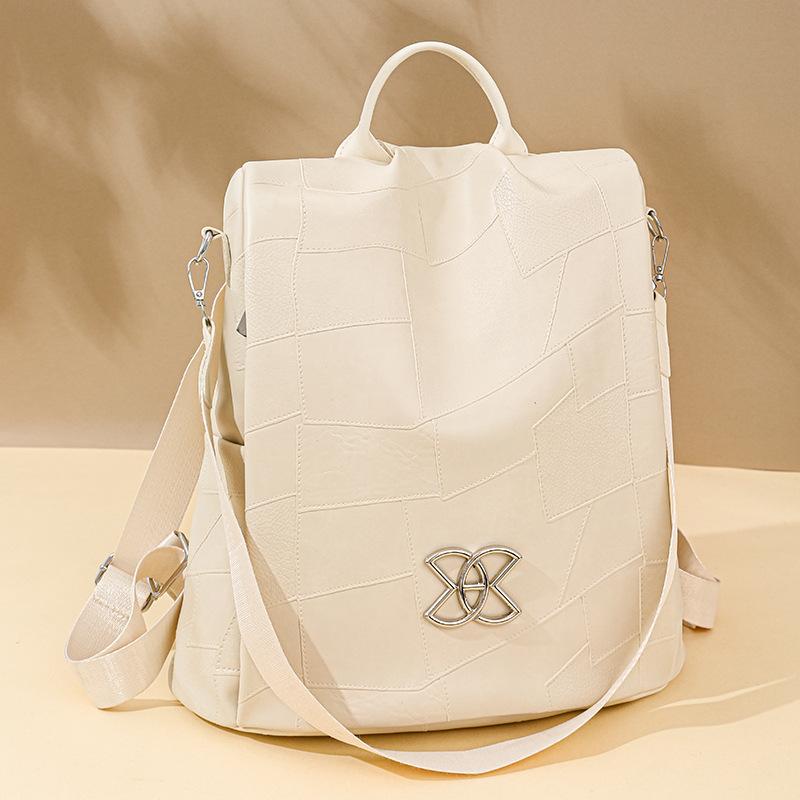 New Soft-leather Backpack for Women High-end Anti-theft Leisure Travel Style Large Capacity and Fashionable